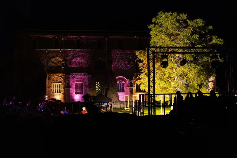 Binham Priory during the production of Ruddigore